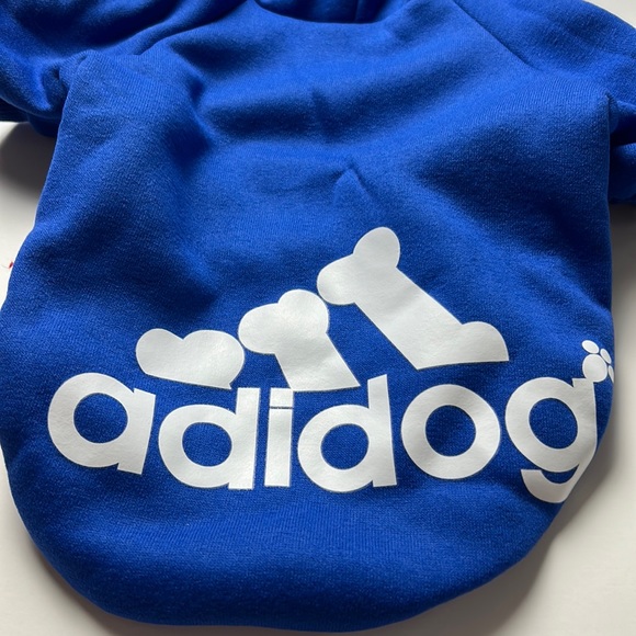 Dog sweatshirt hoodie “adidog”, blue - Picture 2 of 5